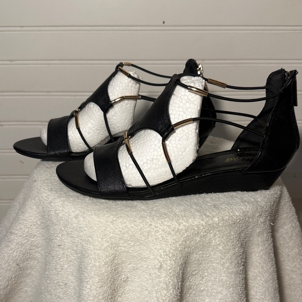 Nicole Black Strappy Sandals